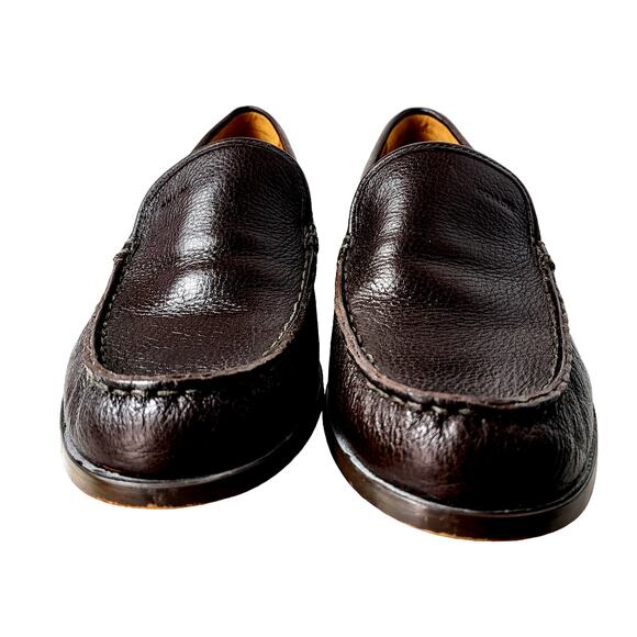 Coach Men\'s Size 8 Thomas Brown Pebbled‎ Leather Slip On Loafer Minimalist # 555 main image 4